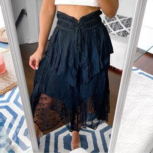 Elegant Black Midi Skirt